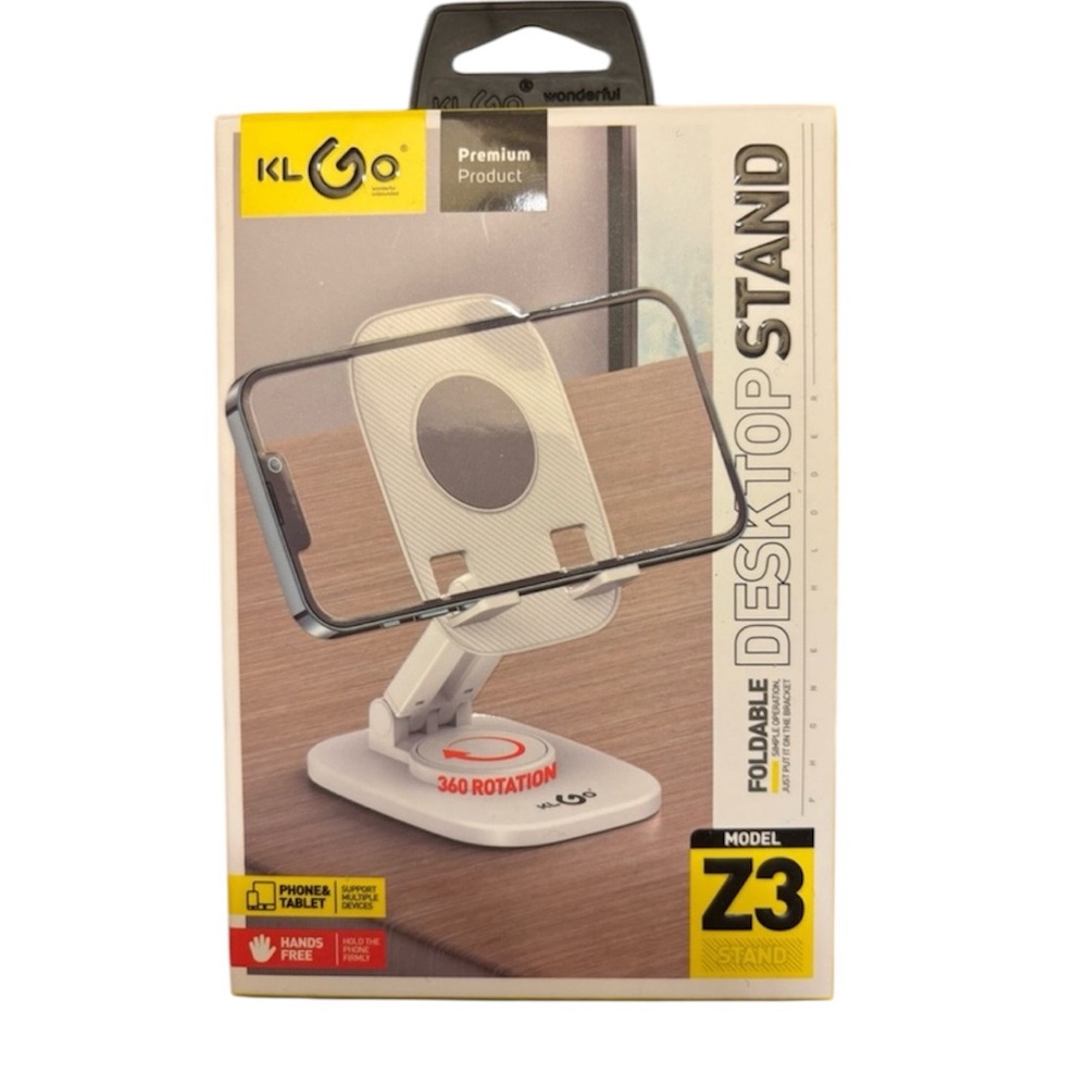 White Foldable Desktop Stand for Tablets and Phones